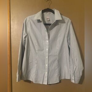 Chico’s Button-Down Shirt, Cotton Blend, Tailored Fit, Size 0 (US 4/6)